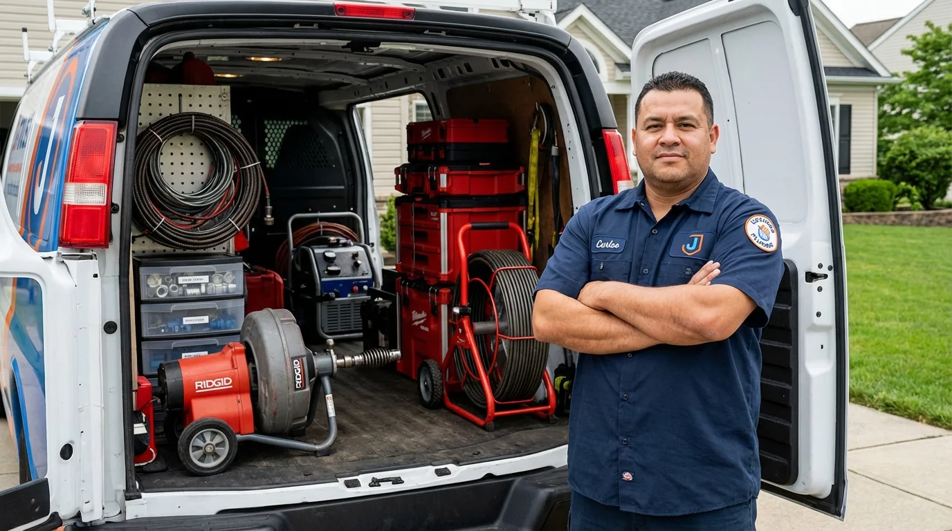 Professional drain cleaning equipment and Johns Plumbing LLC plumber in South El Monte