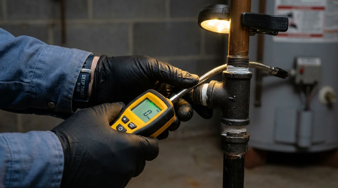 Gas leak detection with electronic sniffer by Johns Plumbing LLC in South El Monte
