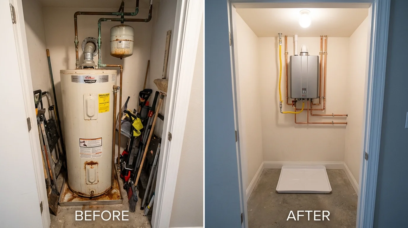 Tank water heater versus wall-mounted tankless unit comparison for South El Monte, CA homeowners